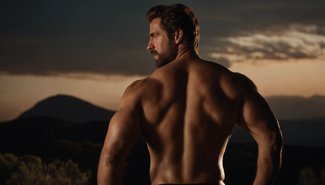 Stock Gricki Stoic which is the historical Greek status with Hercules-style profile muscles Cinematic 8k and dark background