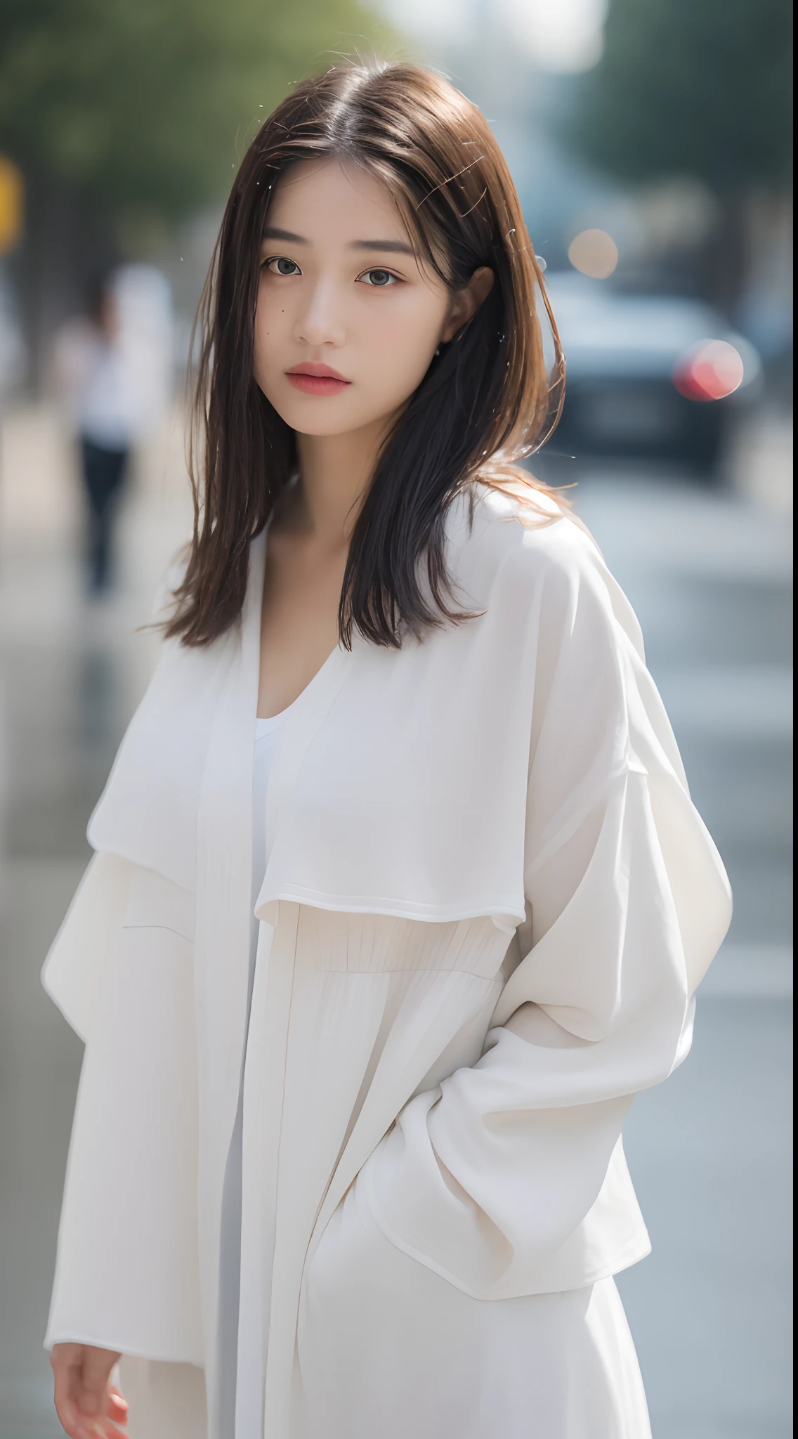 ((Best Quality, 8K, Masterpiece:1.3)), Focus: 1.2, Perfect Body Beauty: 1.4, Buttocks: 1.2, ((Layered Haircut, Breasts: 1.2)), (Wet Clothes: 1.1) , (Rain, Street:1.3), Bandeau Dress: 1.1, Highly Detailed Face and Skin Texture, Delicate Eyes, Double Eyelids, Whitened Skin, Long Hair
