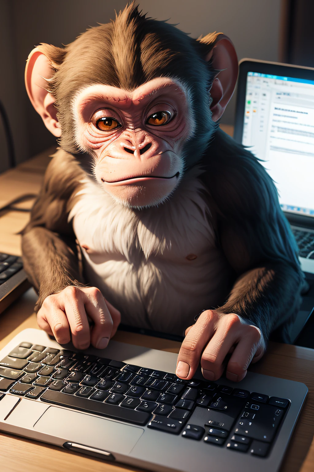 Monkey tapping keyboard，I'm trying to write code