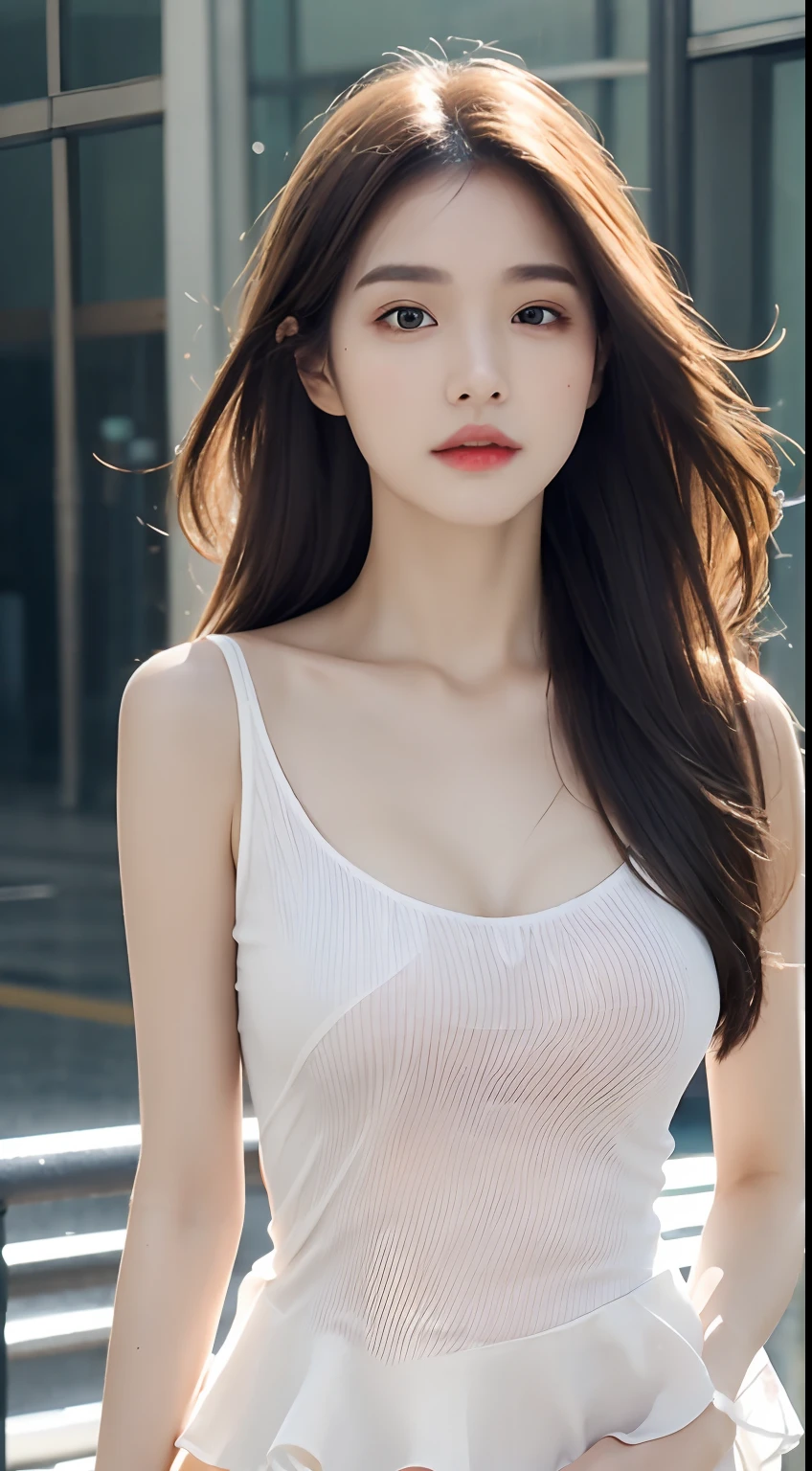 ((Best Quality, 8k, Masterpiece: 1.3)), Focus: 1.2, Perfect Body Beauty: 1.4, Buttocks: 1.2, ((Layered Haircut, Flat Chest: 1.2)), (Rain, Street:1.3), Bandeau Dress: 1.1, Highly Detailed Face and Skin Texture, Fine Eyes, Double Eyelids, Whitened Skin, Long Hair, (Shut Up: 1.3), Full Body