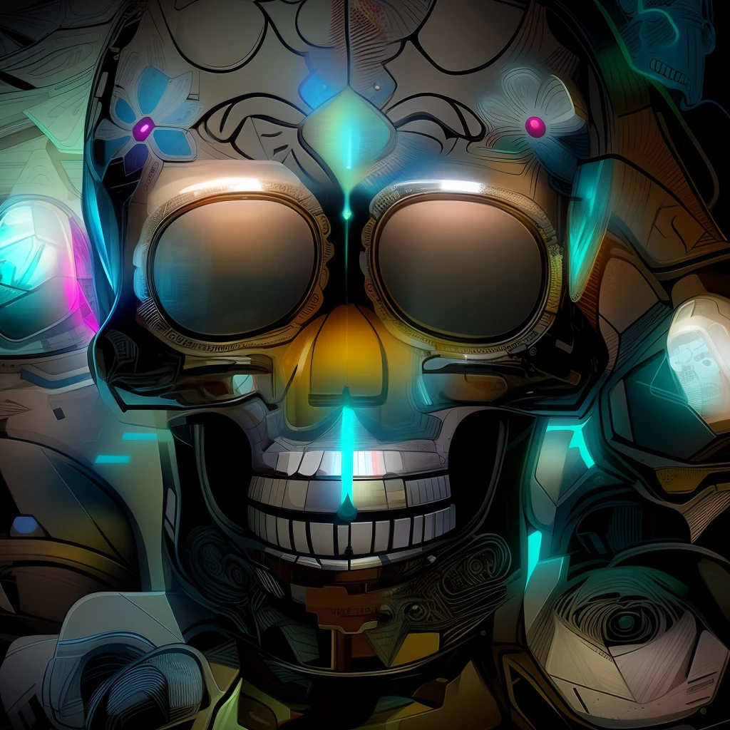 Futuristic Concept of a Mexican Skull