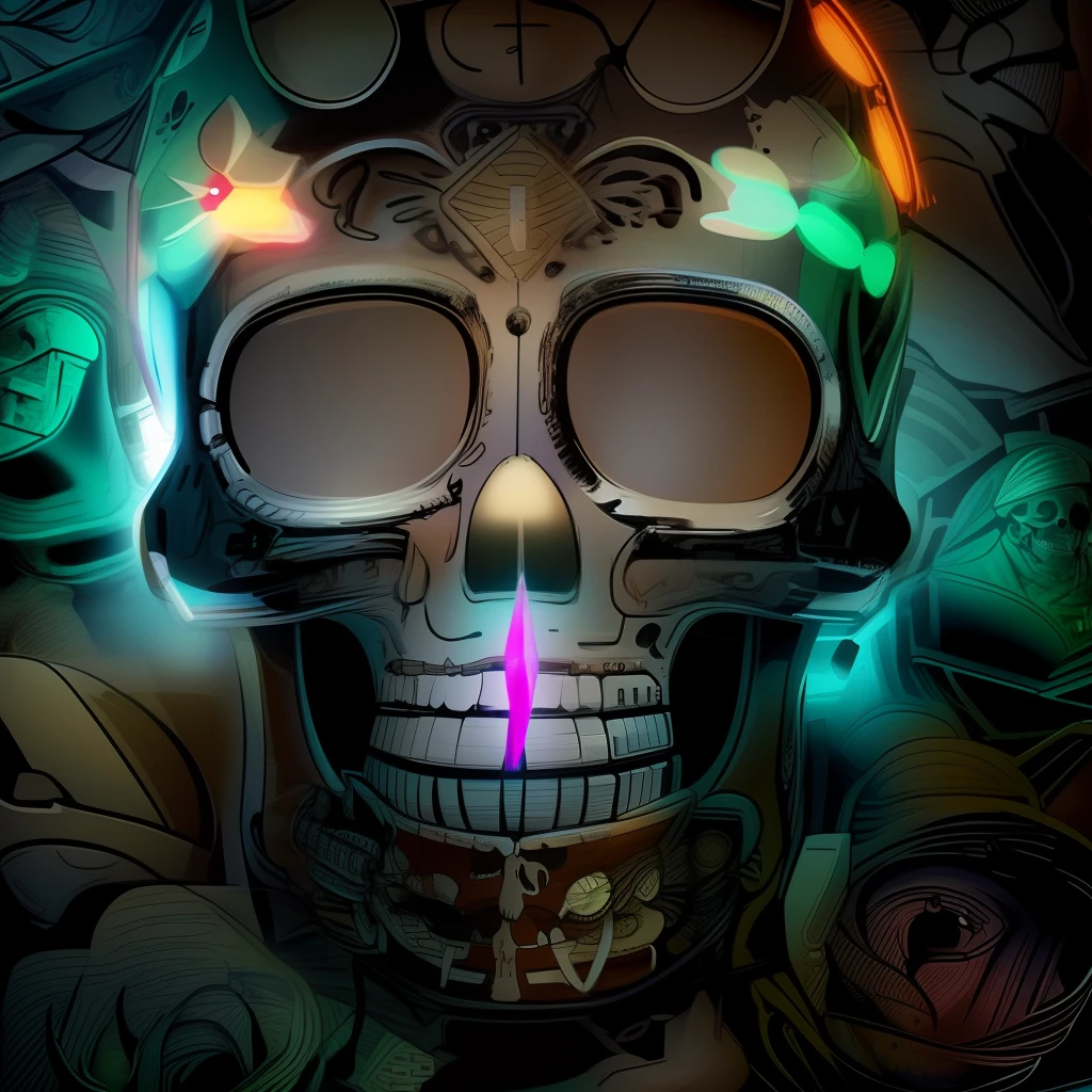 Futuristic Concept of a Mexican Skull