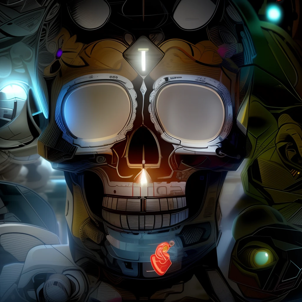 Futuristic Concept of a Mexican Skull