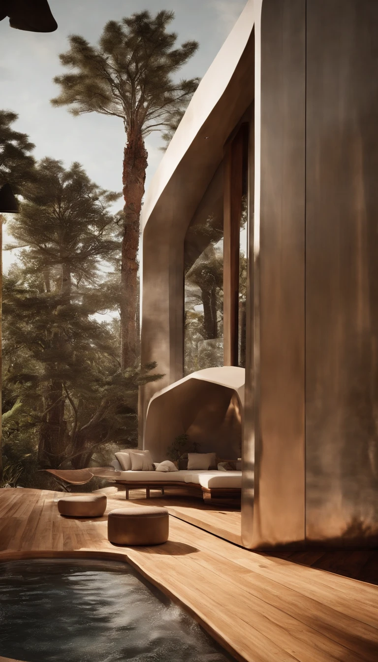 a modern futuristic hexagonal house on the seashore with hexagonal basalmic columns, an award-winning architectural design with lots of solar panels, glass, metallic accents, and redwood trim. The environment is a rocky beach with crashing waves and a clear blue sky. The mood is serene and peaceful, with a sense of calmness and relaxation. The atmosphere is open and airy, with a feeling of spaciousness and lightness. The lighting effect is a combination of natural light and artificial light, with warm tones and soft shadows. The sunlight streams through the windows, casting a warm glow on the wooden floors and furniture. The artificial lighting creates a cozy and comfortable feeling in the evening, with dimmed lights highlighting the metallic accents and redwood trim. Documentary, shot with a Canon EOS C300 Mark III with Canon CN-E 24mm T1.5 L F lens --ar 16:9 --s 1000 --q 2 --v 5