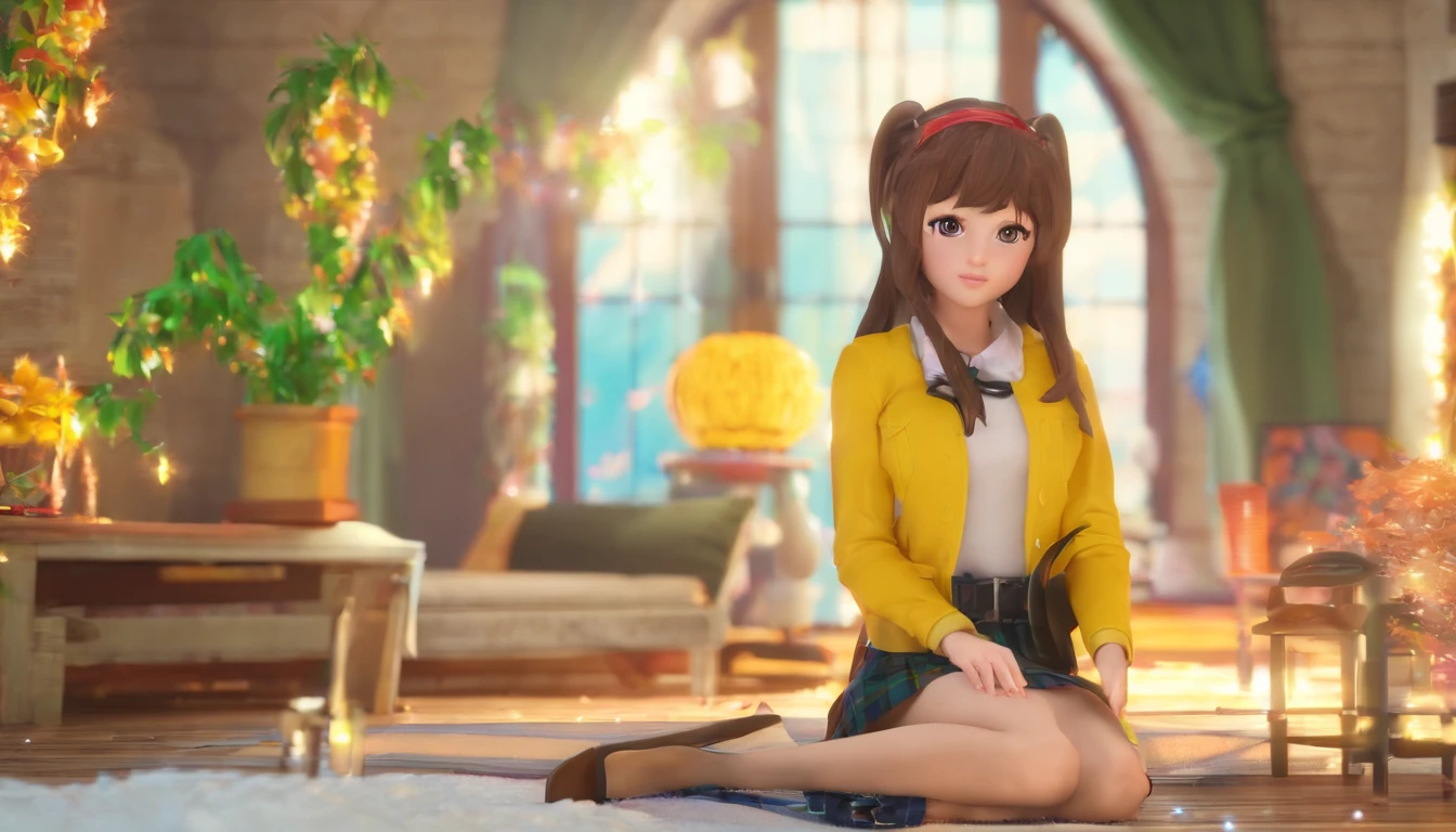 Lovely face,Has long soft hair and bright eyes,Always wear cute clothes and accessories、Cute ite beautiful girl,Bare breasts wearing stockings,8K,finedetail,high qulity,hyper-high detail,Beautiful and beautiful,The scene is beautiful,tmasterpiece,high-quality wallpaper,Enchanting figure