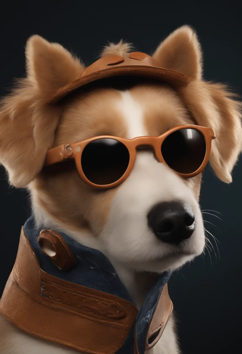Make a cardboard character(desenho) de um cachorro(com roupa de detetive) com oculos escuros<sobre a luz do luar (com uma lupa) procurando misterios