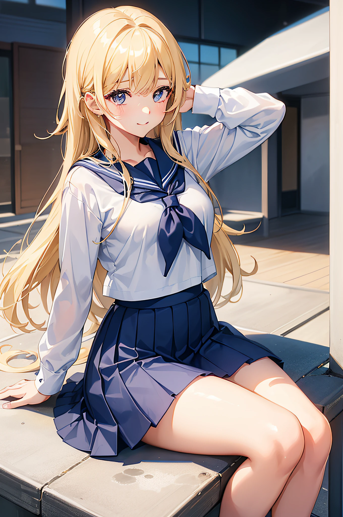 top-quality、Realistic、High  Girl、bule、large full breasts、a sailor suit、Tight-fitting uniforms、Sheer and sheer outfits、skirts that are too short、Panties、A smile、big eye、long lashes、Long upper eyelashes、a blond、cute little、Beautie、A sexy、Dark classroom、full bodyesbian、submissive look、Submissive smile、flushed cheeks、Kamimei、Big buttocks、thin-waist