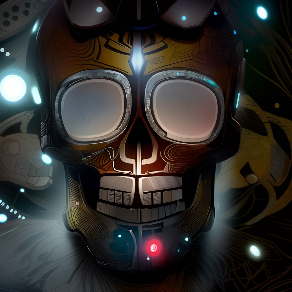Futuristic Concept of a Mexican Skull based on Star Wars R2-D2