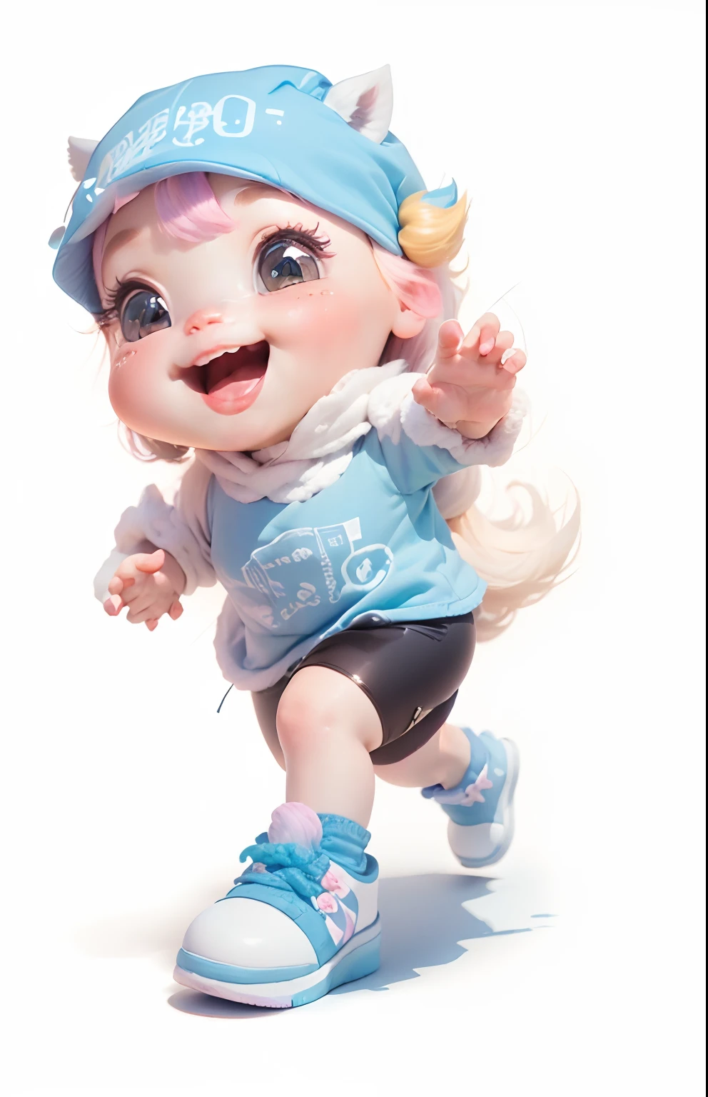 (best quality, highres, realistic:1.37), cute unicorn, smile face, big eyes, office building, company, pastel color palette, soft lighting.