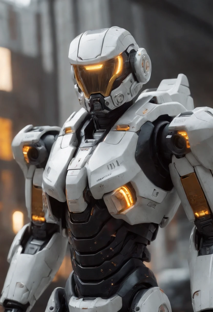 ((Best Quality)), ((Masterpiece)), (Very Detailed:1.3), 3D, Shitu-mecha, Beautiful cyberpunk man wearing her mecha in ruins of a city of forgotten wars, streets with mecha in firefight, short silver hair, sci-fi technology, HDR (High Dynamic Range), ray tracing, NVIDIA RTX, super resolution, Unreal 5, subsurface scattering, PBR texture, post-processing, anisotropic filtering, depth of field, maximum sharpness and sharpness, Multi-layer textures, albedo and specular maps, surface shading, accurate simulation of light-material interactions, perfect ratios, octane rendering, duotone lighting, low ISO, white balance, rule of thirds, wide aperture, 8K RAW, efficient sub-pixels, subpixel convolution, luminous particles, light scattering, Tyndall effect,upper body