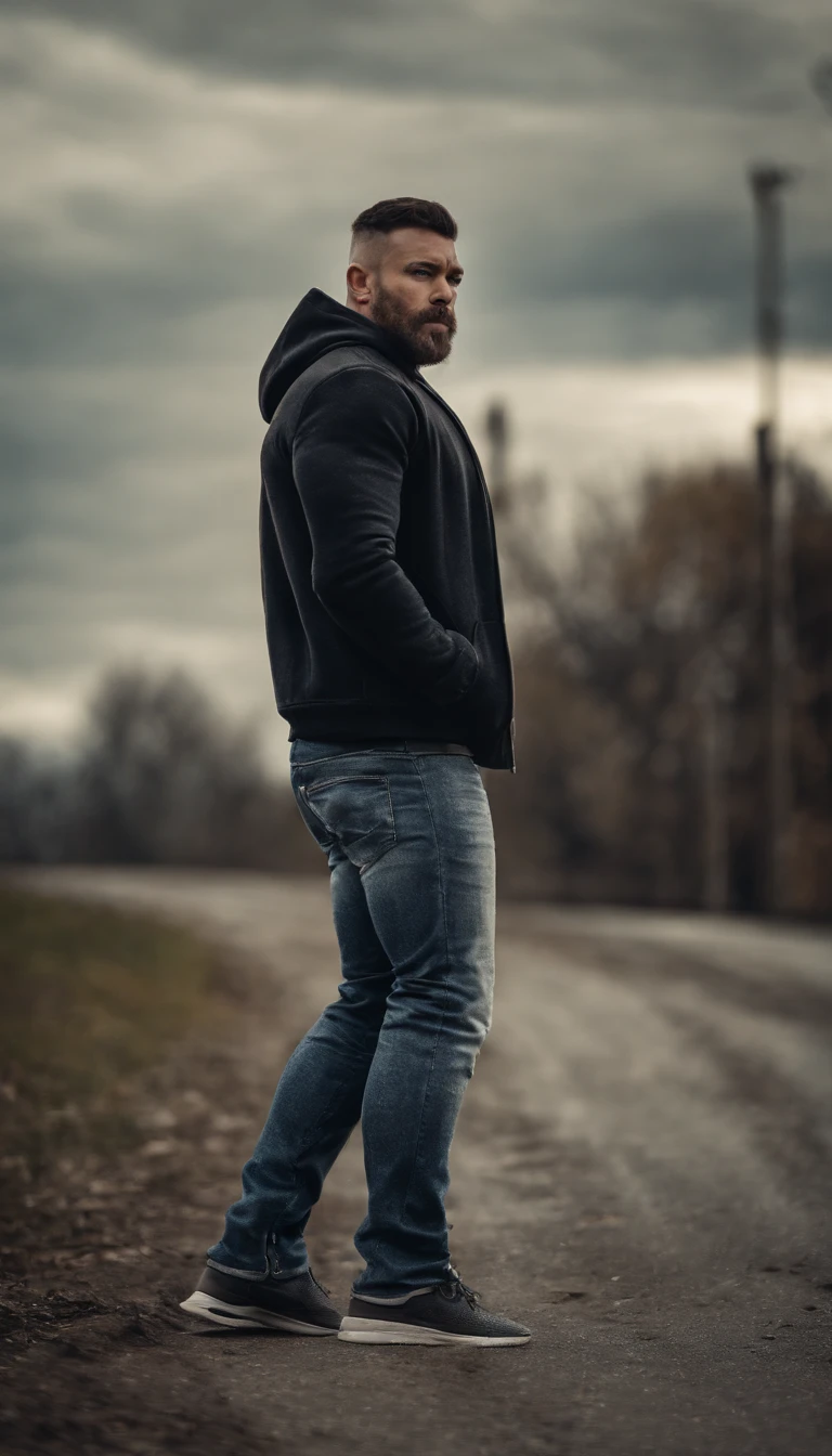 muscular man wearing baggy jeans and hoodie bettermalebody