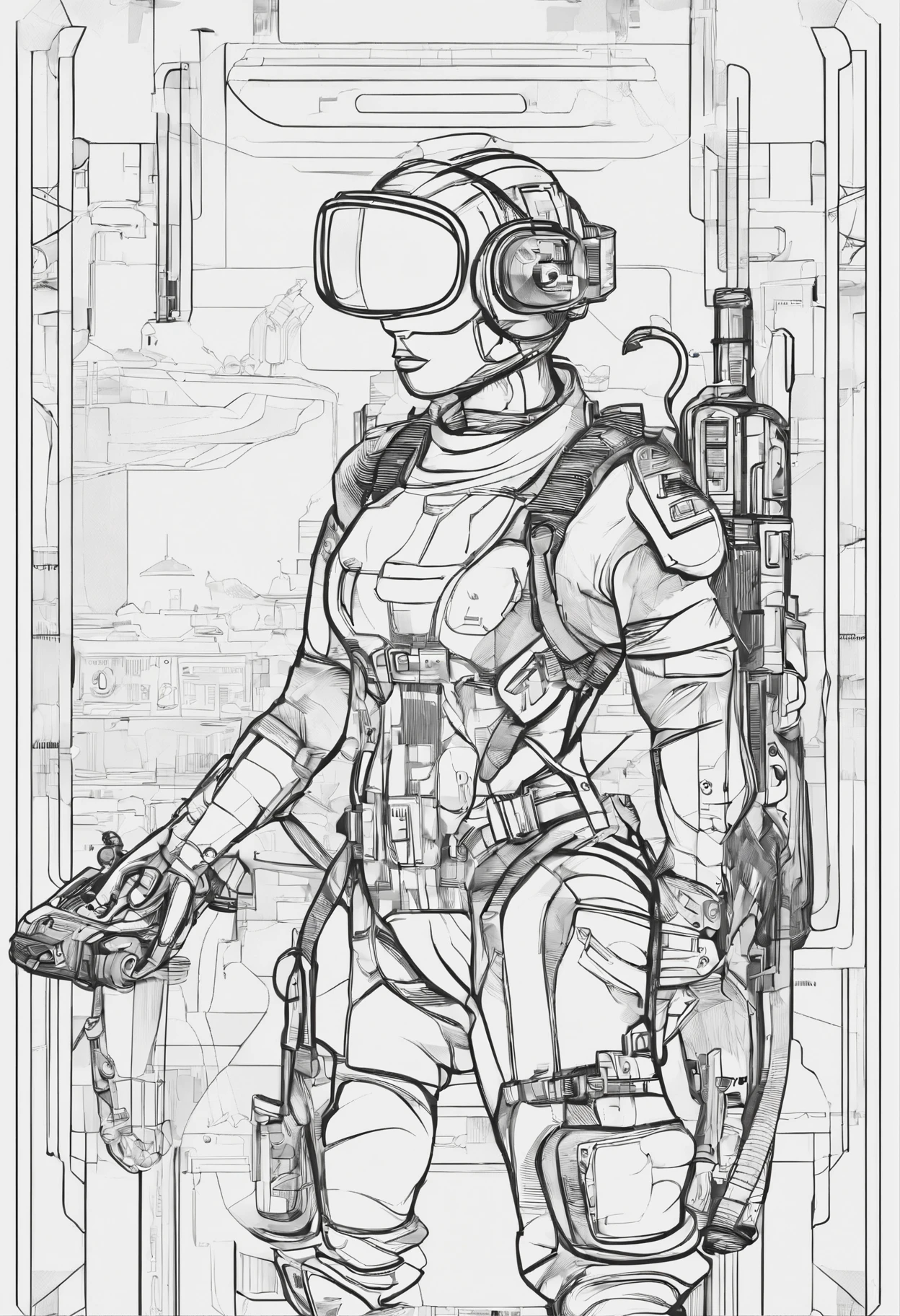 cyberpunk badass, view from behind, plumb ass, thick thighs, thin waist, hourglass figure, extremely detailed face and eyes, high contrast lighting, skimpy clothing, dynamic shadows, absurdes, 4k