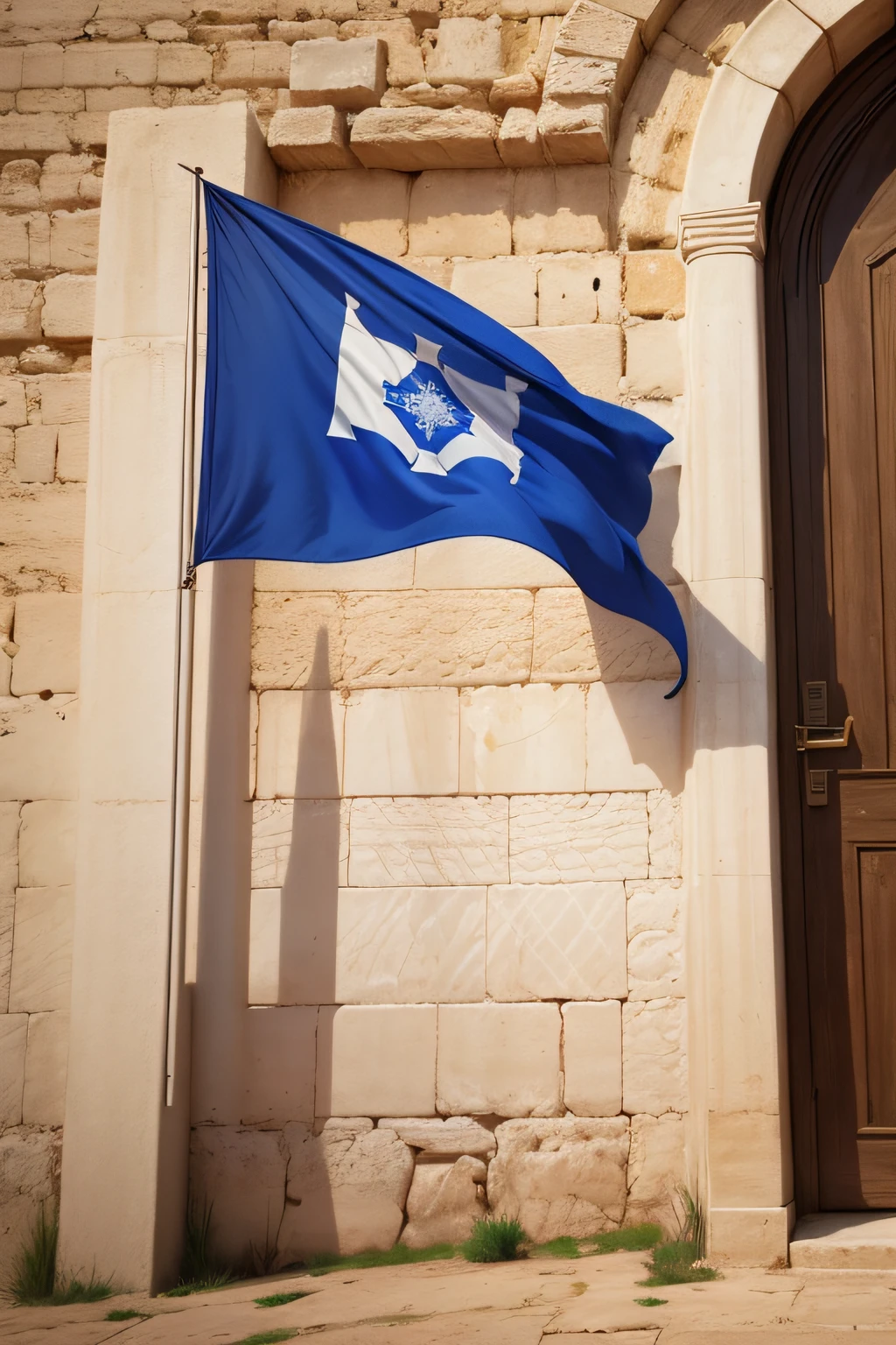 Isrrael flag on the Western Wall in Isrrael