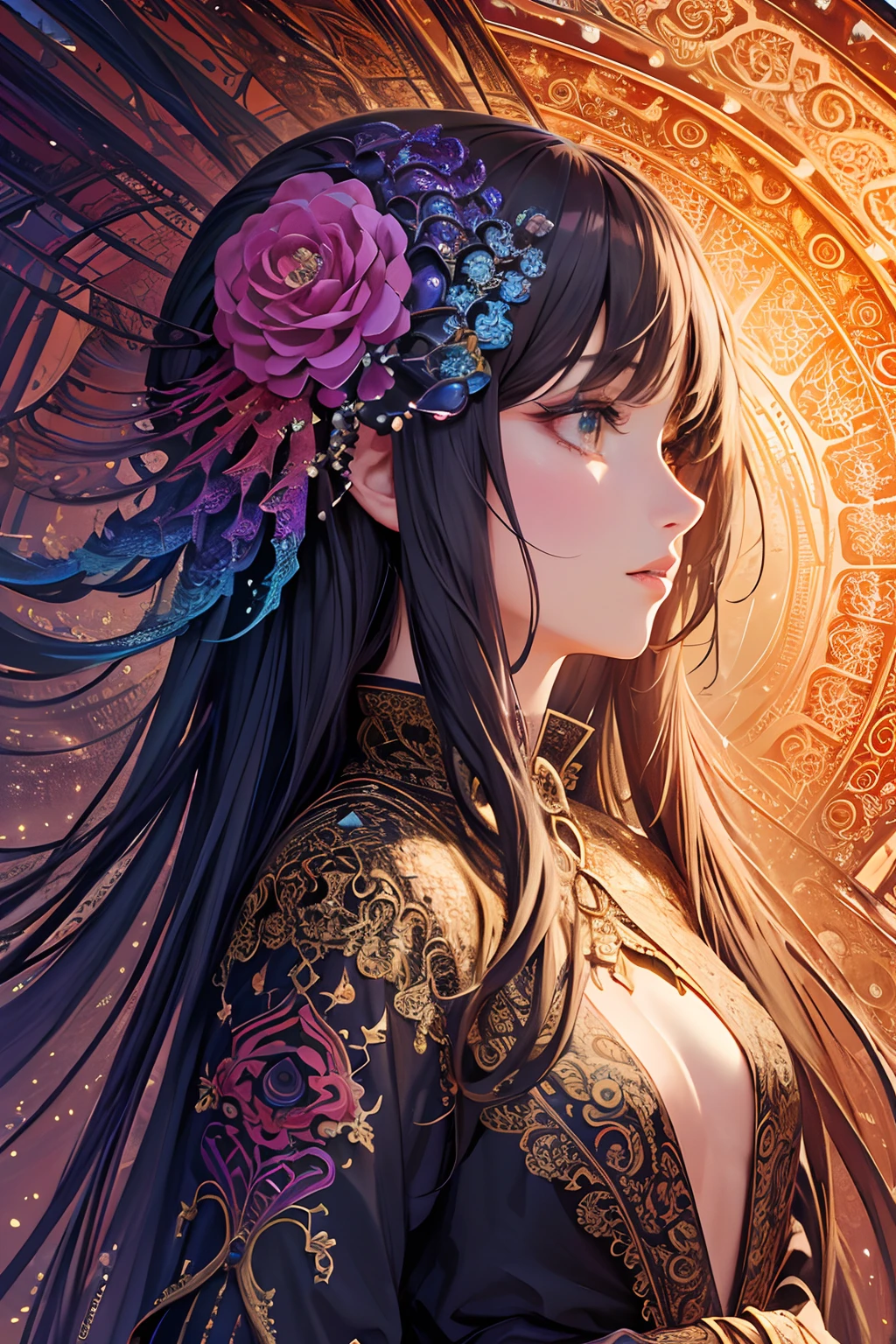 (masterpiece, top quality, best quality, official art, beautiful and aesthetic:1.2), (1girl), extreme detailed,(fractal art:1.3),colorful,highest detailed