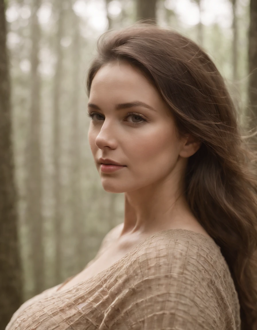 pregnant woman in cJungle, in the style of dark beige and beige, grid-based, highly textured, soft, photo taken with provia
