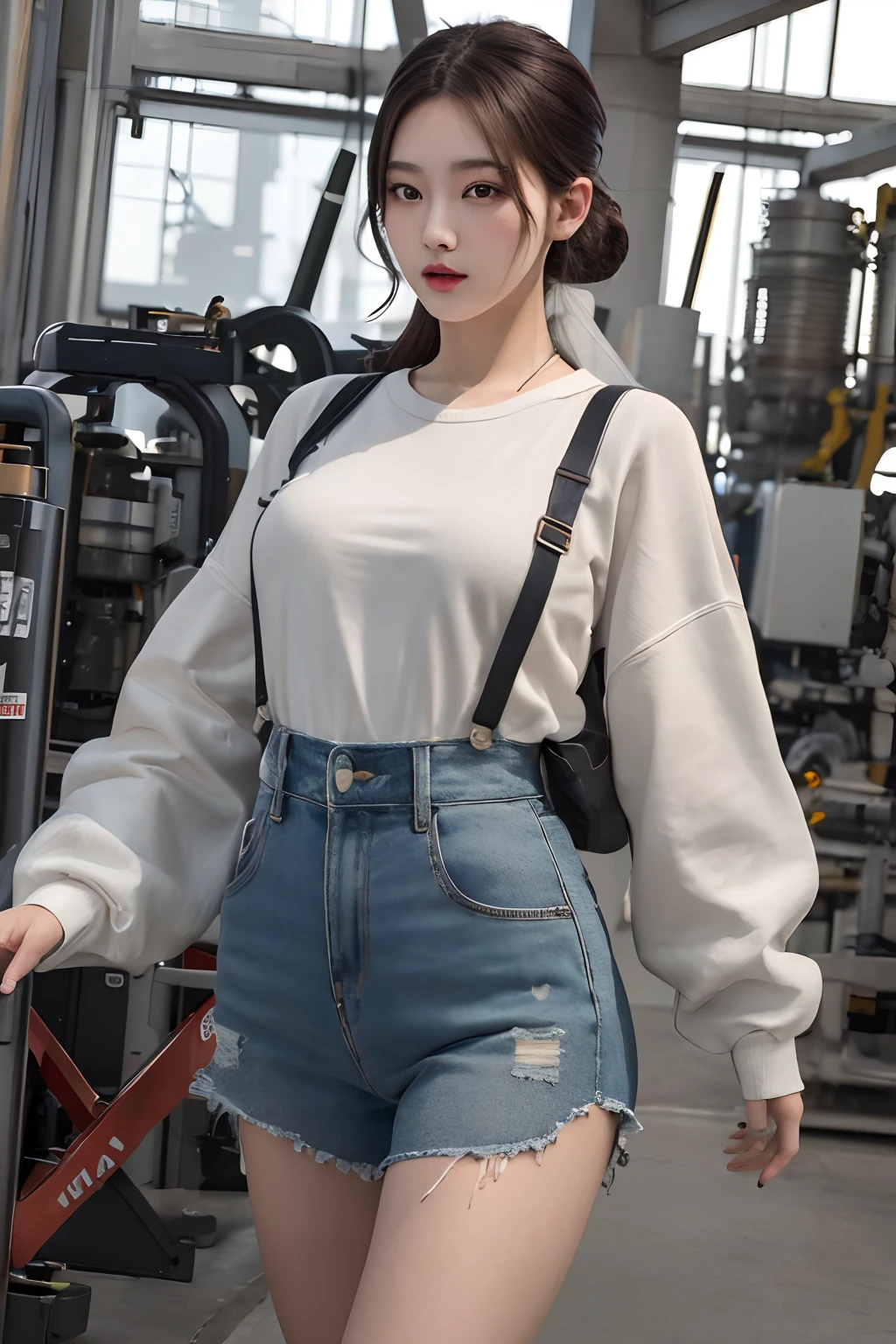 (best quality:1.4), (masterpiece:1.4), (highres:1.2), (extremely detailed:1.2), human body ratio,
1girl, korean girl, (each girl wearing different fashion:1.4), dynamic pose, powerplant,