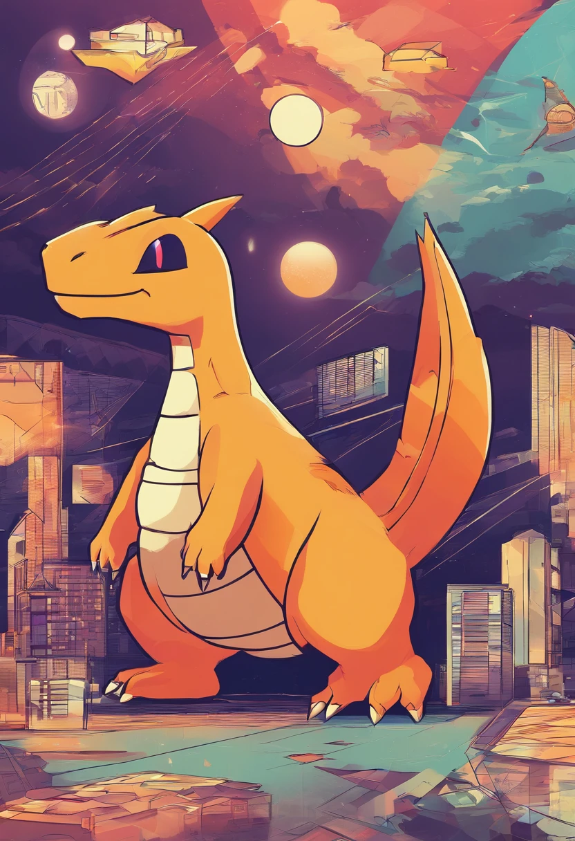 obra-prima, melhor qualidade, filme ainda, pokemon Charizard,sobrio, sinistrol, nuvem, floating into the sky, Close-up, brilhante, Feliz, Soft lighting and Warm, sun sunset, (Sparks: 0,7)