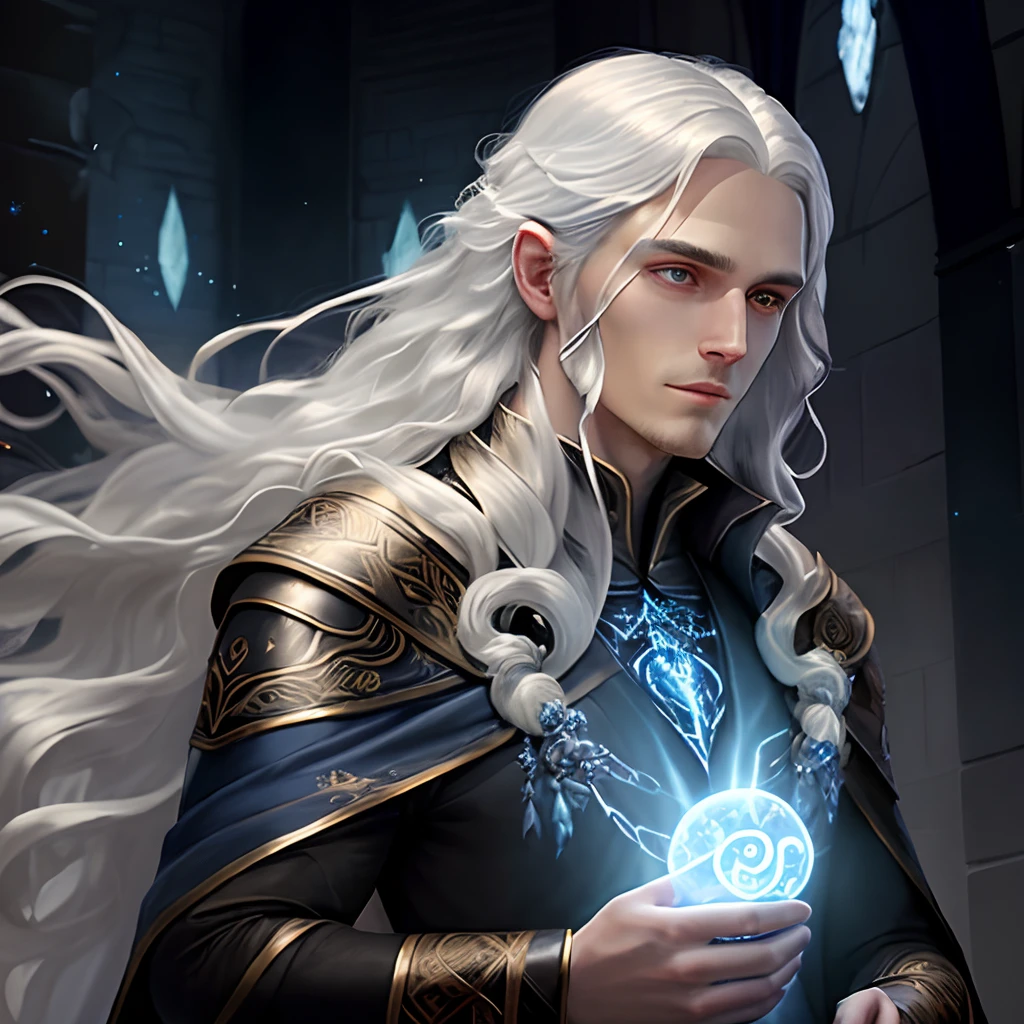 Avatar Description:
- Aelarath is a tall and imposing wizard, with long silver hair that flows like a waterfall. His eyes are a deep blue, which seem to contain an ancient secret. He wears a robe of dark fabric adorned with golden magical runes, which glow softly with arcane energy. A black velvet cloak with starry lining covers his shoulders, creating a mysterious aura around him.