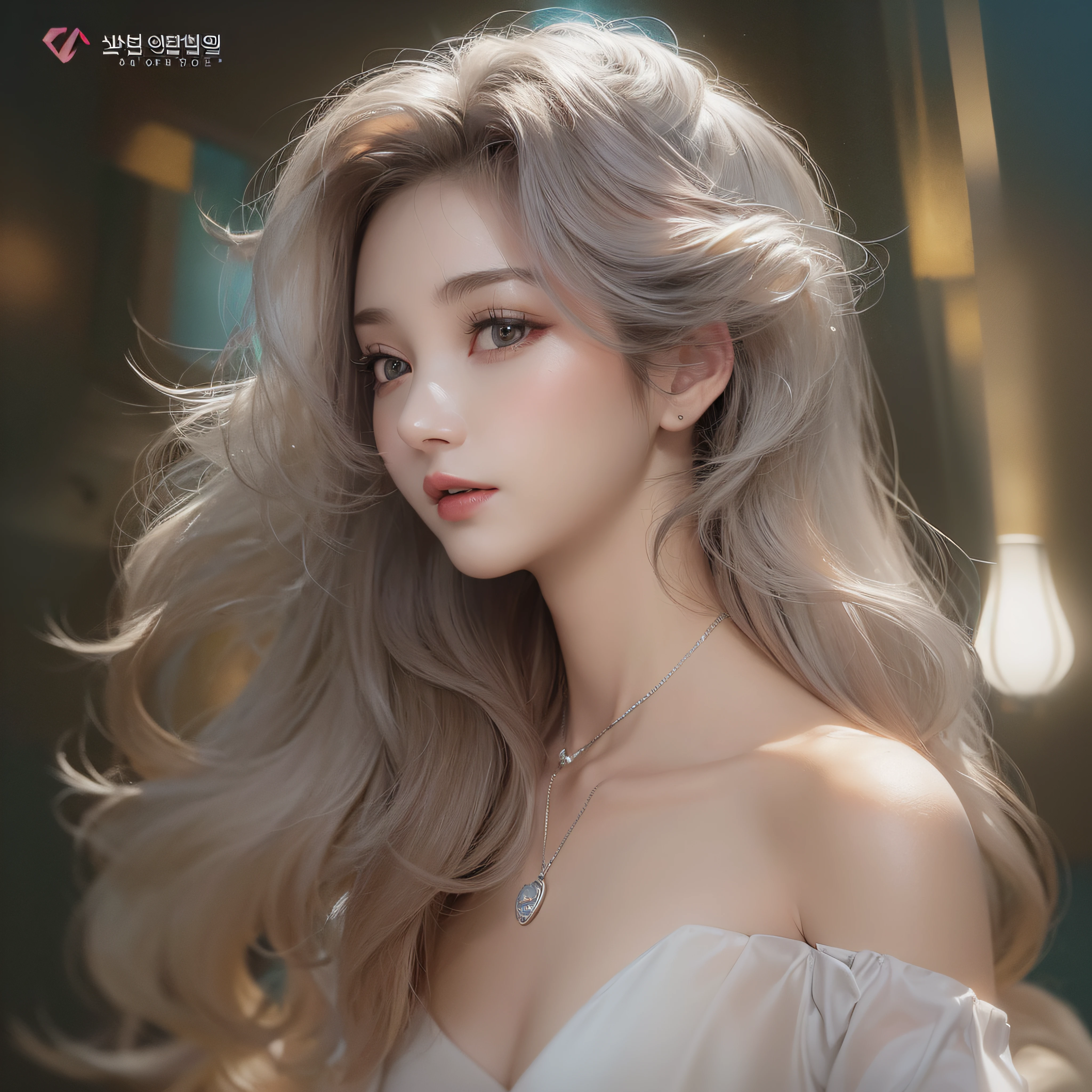 Off-the-shoulder clothing、The upper part of the body、Off-the-shoulder clothing、(masterpiece、realisitic、hight resolution)、(1 girl in):1.2)、Korean Girl、(Best Quality), (masutepiece), (1girl in), Solo, Beautiful Girl, Perfect face, dreamlikeart、Highly detailed airbrush art(((Surreal))、intricate detailes、Volumetric lighting、(masterpiece:1.2)、(top-quality)、The ultra-detailliert、(The composition of the movement:1.4)、Highly detailed colorful details、(Bright lighting、Atmospheric lighting)、ultra-detailliert、