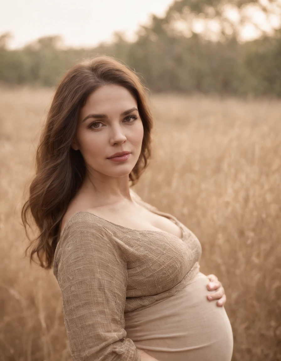 pregnant woman in cJungle, in the style of dark beige and beige, grid-based, highly textured, soft, photo taken with provia, folk/naïve