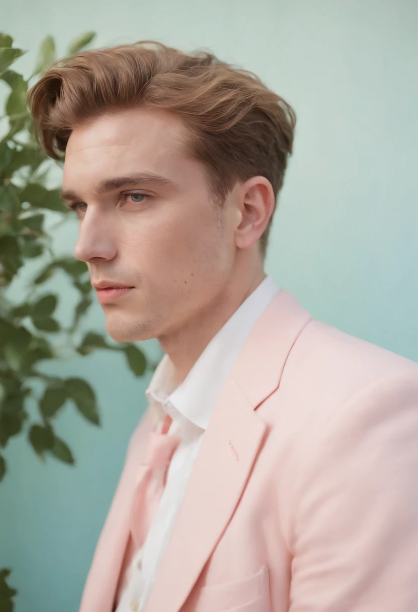 Man, neopop, pastel colors, by jimmy marble, portrait, (medium shot)