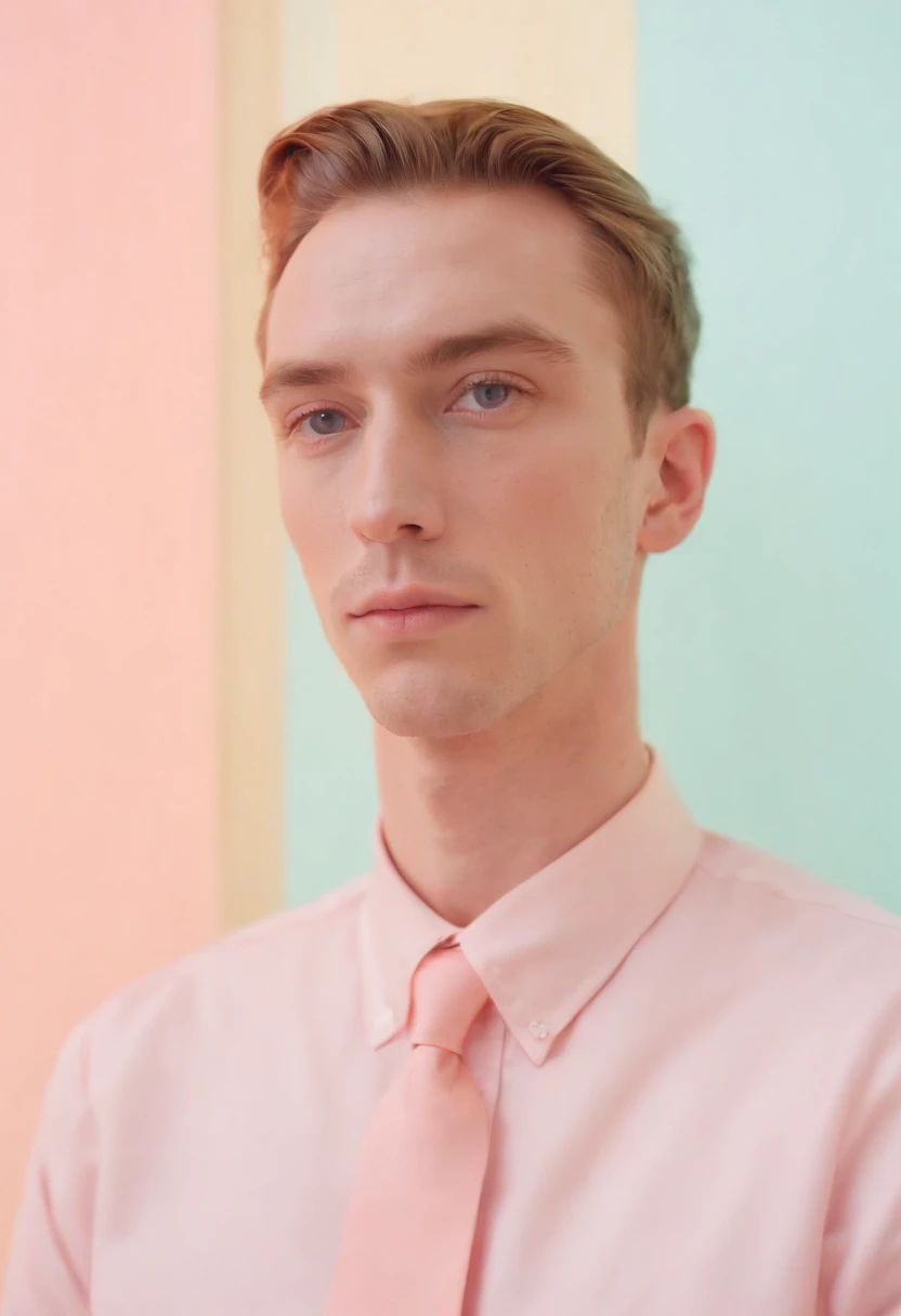 Man, neopop, pastel colors, by jimmy marble, portrait, (medium shot)