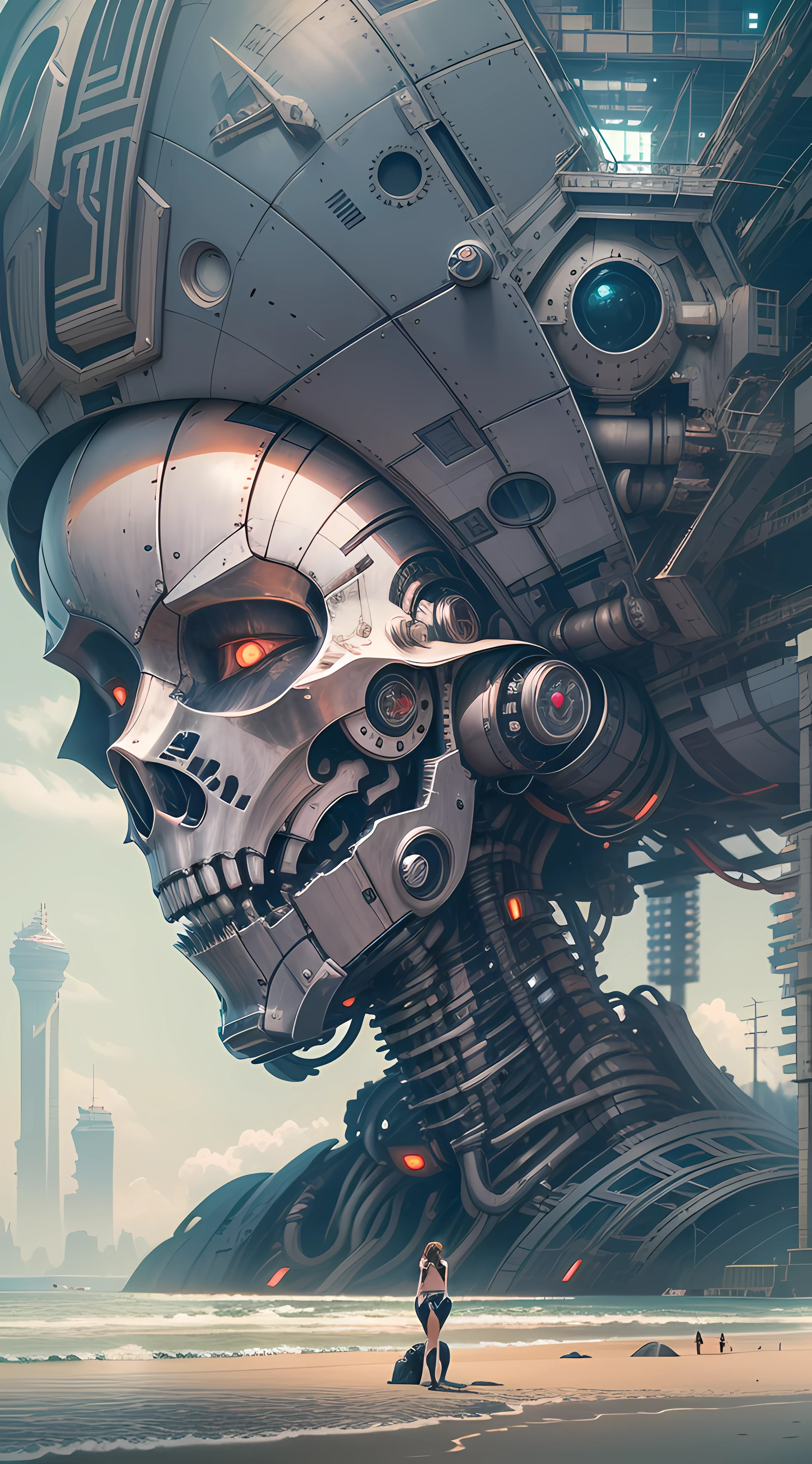 art by Simon Stalenhag, detailed, sharp image, 8k, rim light, closeup, body horror, poster, hdr, intricate, a demigod creature
