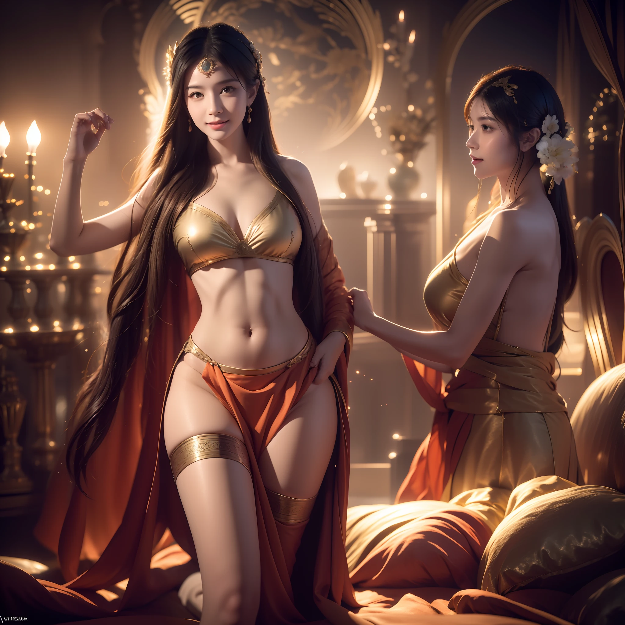 1 Gorgeous goddess of fire, (Float on fiery orange clouds); Perfect hair, perfect full lips, Delicate and perfect body, Her body is flawless, Amazing galactic garden, Background of flames, Floating on the clouds, Highly stylized features; (full bodyesbian), unsplash, Highly detailed, Digital painting, intricately detailed eyes, Colourful, Ink painting, Beautiful watercolor, Realistic, Detailed, fine art, Oil painting, Finely drawn hands; By Artgerm, by Alphonse Mucha, author:Ilya Kuvshinov sty, Paintings by Olga Shvasur, Svetlana Novykova,(In the daytime:1.8),in summer,beachside,(naturey:1.9),Very long hair,grinning smile,Raised sexy,unaligned breasts,dynamic angle,dynamicposes,exteriors,Seaside view, (RAW photogr:1.2), (realisticlying:1.4), absurderes, Incredibly Ridiculous res, hugefilesize , ultra - detailed, A high resolution, The is very detailed, best qualtiy , tmasterpiece, illustratio, Extremely refined and beautiful, The is very detailed, CG ,Solidarity , 8k 壁纸, astounding, finedetail, tmasterpiece, best qualtiy