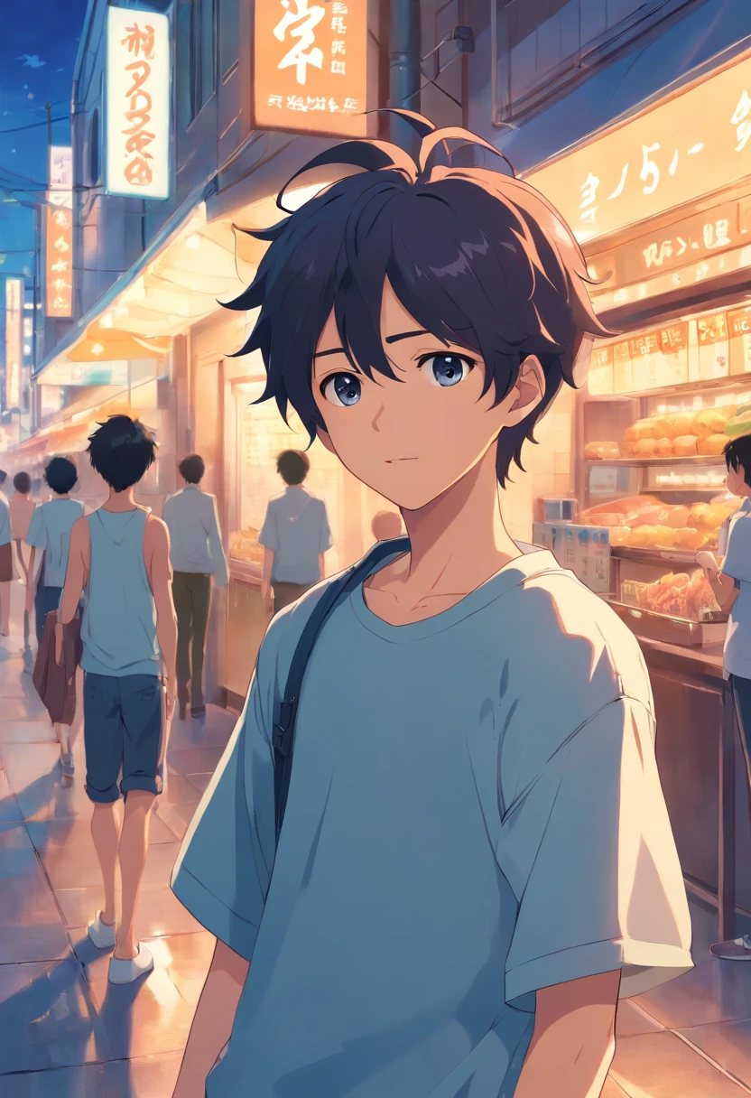 1boys,curlies ,Perfect body proportions ,Anime style,20-year-old youth