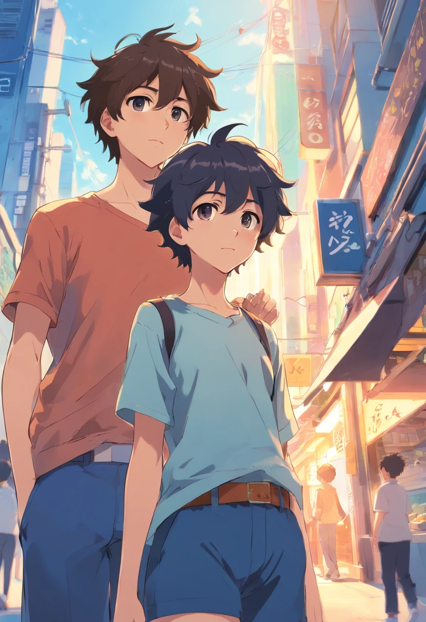 1boys,curlies ,Perfect body proportions ,Anime style,20-year-old youth