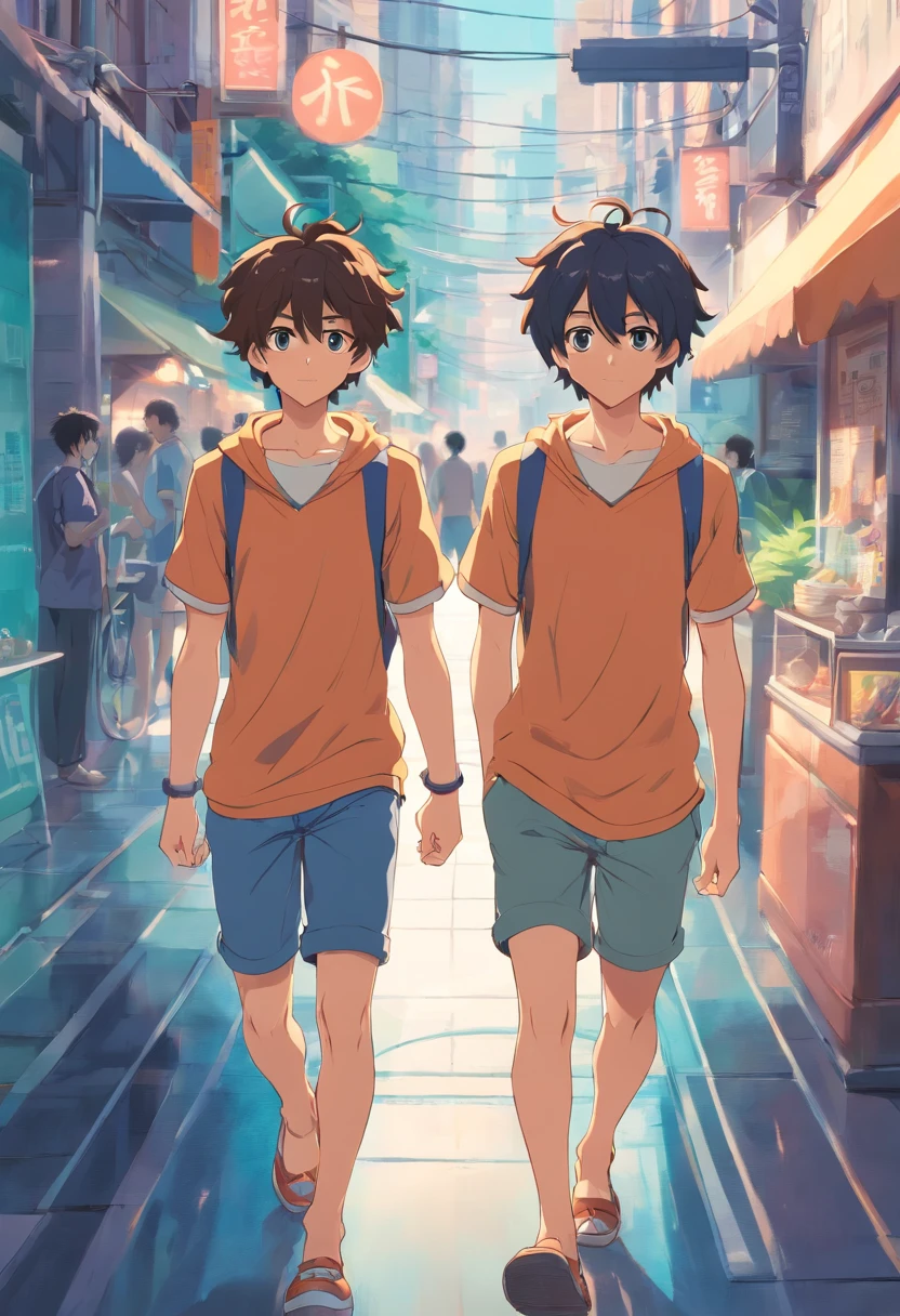 1boys,curlies ,Perfect body proportions ,Anime style,20-year-old youth