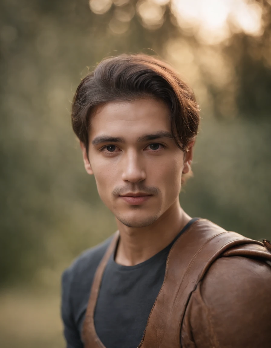 a man posing looking in the direction of the camera surrounded by symphonic instrumentals, in the style of tattoo-inspired, black arts movement, minimal retouching, distinctive noses, polished craftsmanship, dotted, light bronze and bronze,(upper body)