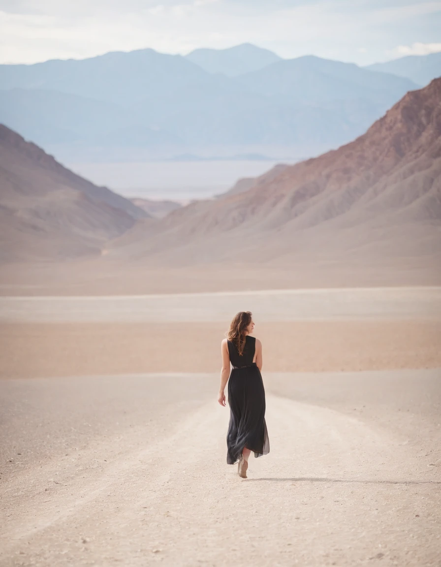 death valley national park, in the style of anka zhuravleva, nikon d850, gino severini, normcore, photo-realistic techniques, camera tossing, uhd image ,(upper body)