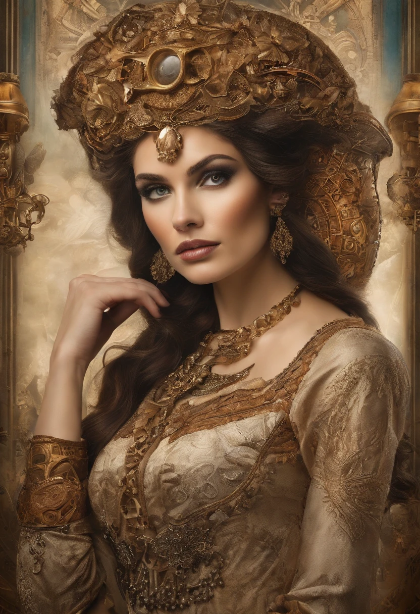 Masterpiece:1.4),, (Best quality:1.4),, Ultra-high RES,, 8K, CG,, (Extremely delicate and beautiful:1.2),,The upper part of the body,, 1girll,, Solo,, fashi-girl,, Thumbelina，Little princess，Blue taffeta court dress，Under huge mushrooms，forest backgrou ,Delicate depiction of facial features，almond eyes，Delicate eyeliner。long eyelasher，greene eyes，Black pupils，There is starlight in the eyes，Delicate lip detailing，Oil painting quality，Thick painting style