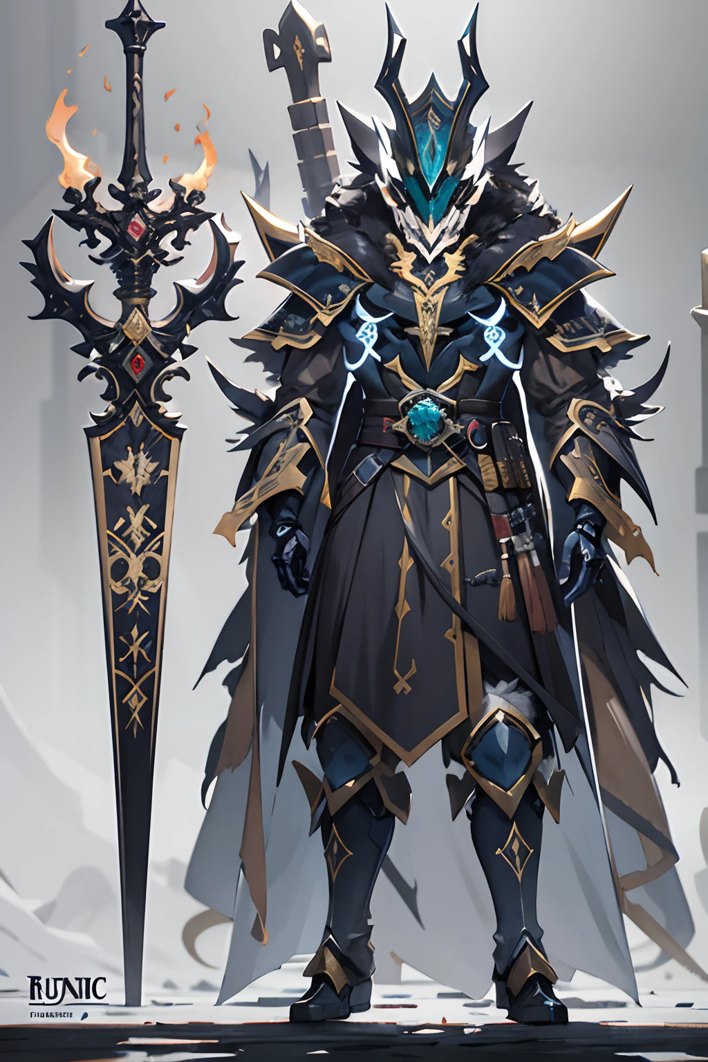 Dark series,Epic-level illustration,The strongest king,Rule the Grim Reaper,Frost Dragon Kamen Rider(Hyper-detailing),Master of martial arts,blue color eyes,(Burning fur coat),Pubic hair shows through(Mechanical skeleton),(the detail:1.2),Side Body,Mechanical details:1.2,Majesty,Domineering,Faraway view,With dynamic and magical backgrounds,Features prominent and well-designed typographic elements,Epic title,Glowing runes,Highest quality