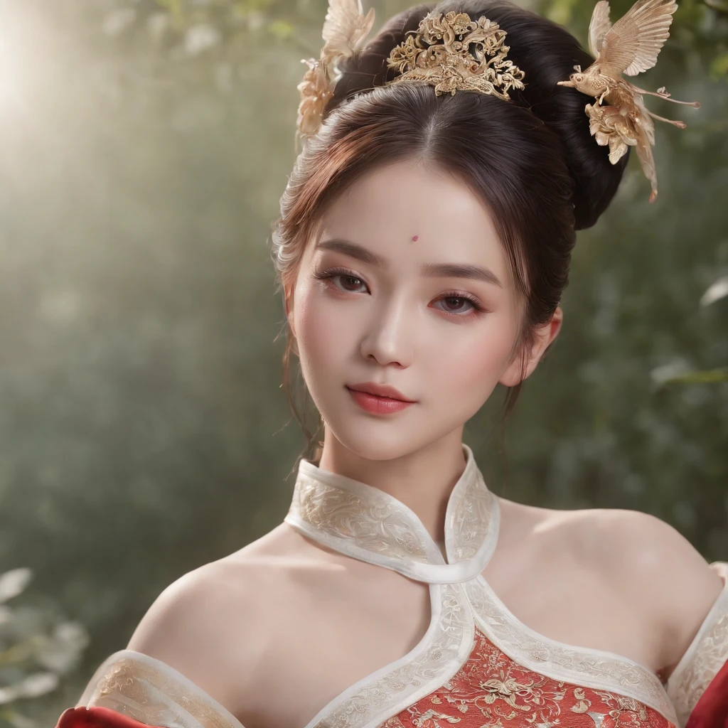 （tmasterpiece，best qualtiy，realisticlying：1.37），（Complex and sophisticated，Highly detailed skin and face），Beautiful vampire queen in black dress suite，Wrapped in a luxurious dark hooded robe，Dark roses adorn her fabric，（head gear，rosette，Skull decoration，red colour，deep colour），Red eyes，Snow forest in the background，cinematic pastel lighting，8k wallpaper，Solidarity，art  stations，High resolution CG，figure portrait,（best qualtiy，8K，tmasterpiece:1.3），（美丽细致的眼睛）， （Super detail）， （Desktop wallpapers）， （Detailed face），Rays emit light, lightwave, Panoramic lighting, atmosphric perspective, zori,Anti – Aliasing: 5D, lightpainting, colours、 Beautiful face，perfect figure beautiful woman:1.4， Clear facial features, Symmetrical transparent wings, stunning detailed，The beauty of classical Chinese gardens，Chinese aesthetics，Very detailed photos of women，Lola Daisy，Hanfu，silkouette，Main view，full bodyesbian，8K, Ultra HD，RAW photography，model shoot，adolable，closeup cleavage，Tradition Chinese Ink Painting style,Hanfu,Embroidered,Chinese costume,Front view,Full body shot，((best qualtiy)), ((tmasterpiece)), (the detail:1.4), hdr（HighDynamicRange）,Ray traching,NVIDIA RTX,Hyper-Resolution,Unreal 5,Subsurface scattering、PBR Texture、post-proces、Anisotropy Filtering、((Best quality)), ((Masterpiece)), (Highly detailed:1.3),Masterpiece, Best quality, Translucent skin, （tmasterpiece，best qualtiy，realisticlying：1.37），（Complex and sophisticated，Highly detailed skin and face）， full bodyesbian，Black color hair， Clear face， tmasterpiece， super detailing， Epic composition， hyper HD， high qulity， extremely detaile， offcial art， Uniform 8K wallpaper， super detailing，High resolution CG，depth of fields、maximum definition and sharpness、Many-Layer Textures、Albedo e mapas Speculares、Surface coloring、Accurate simulation of light-material interactions、rendering by octane、Two-colored light、largeaperture、Low ISO、White balance、the rule of thirds、8K raw data，highr,nylon,long leges,Little ass,Indifferent eyes,cor