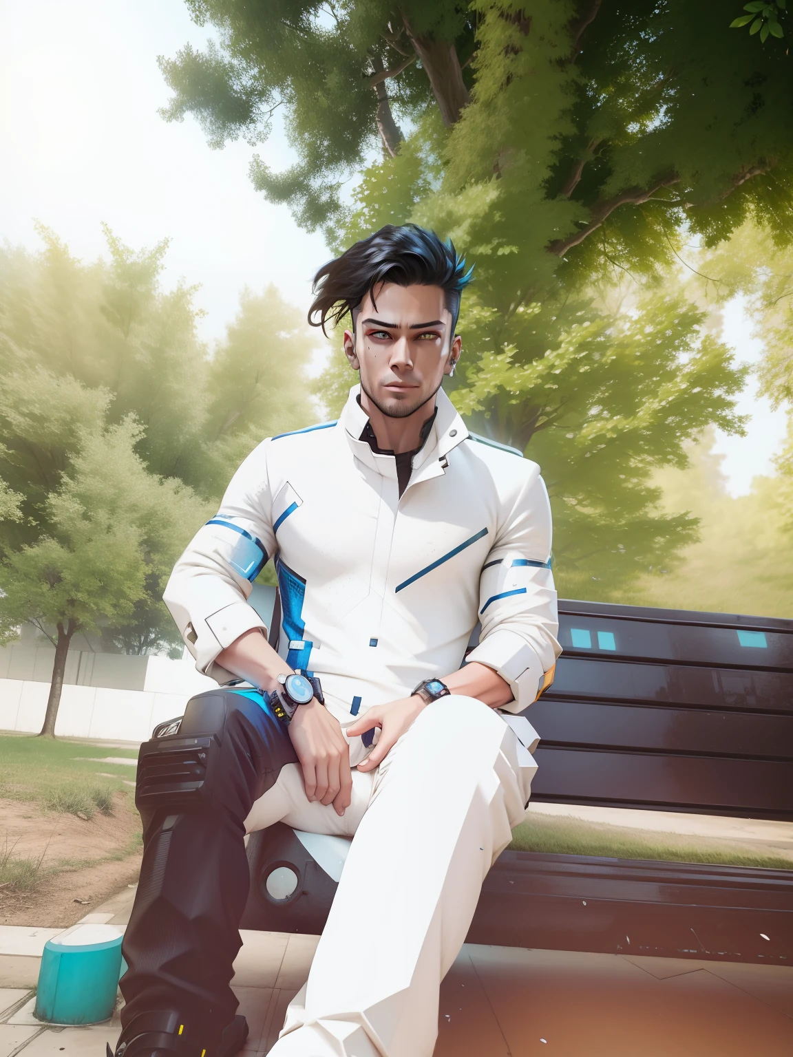 Change background cyberpunk handsome boy, realistic face, 8k, ultra realistic]