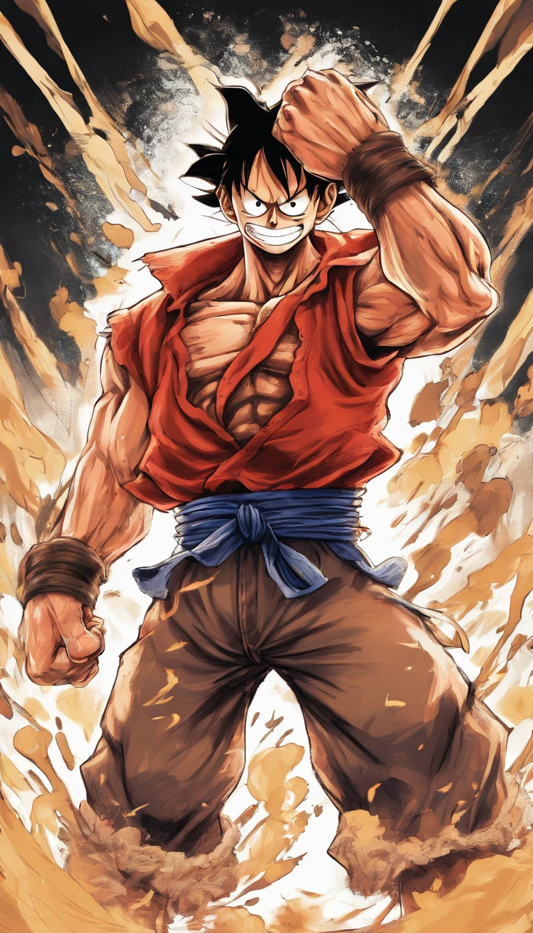 Detailed illustration of Monkey D. Luffy Form Gear 5