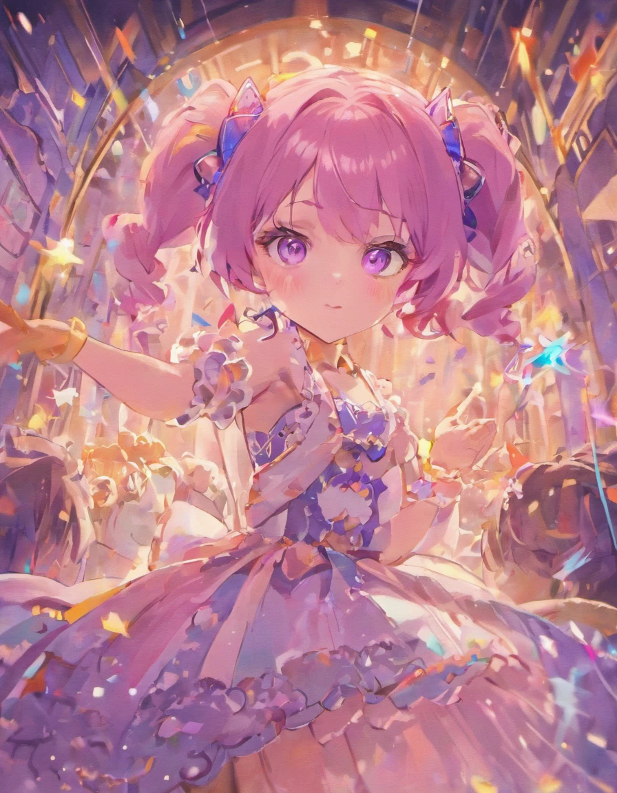Prince ta、One-eye hide、Purple hair、Half Twin Bun、Bob Hair、Purple eye、Hanging eyes、small tits、a beauty girl、Moe Beautiful Girl