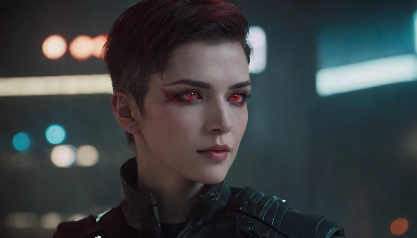 Close-up of a man with red eyes and wearing a black shirt, anime cyberpunk art, Cyberpunk anime girl, digital cyberpunk - anime art, cyberpunk anime art, digital cyberpunk anime art, female cyberpunk anime girl, beautiful cyberpunk girl face, cyberpunk horror style, perfect android girl, anime cyberpunk, high quality cyberpunk art, the cyberpunk girl portrait, Cyberpunk Girl, with Cyberpunk style