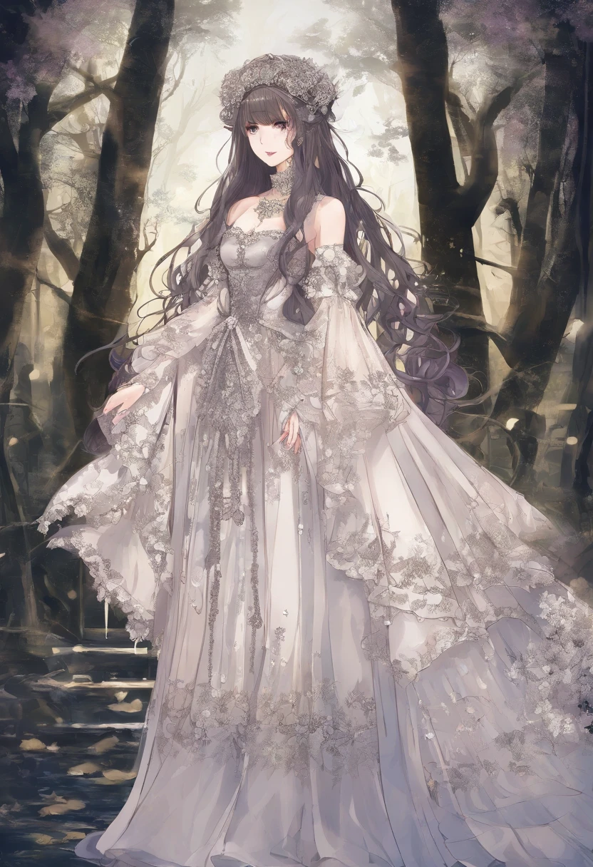 Masterpiece:1.4),, (Best quality:1.4),, Ultra-high RES,, 8K, CG,, (Extremely delicate and beautiful:1.2),,The upper part of the body,, 1girll,, Solo,, fashi-girl,, Thumbelina,Little princess,Blue taffeta court dress,Under huge mushrooms,forest backgrou ,Delicate depiction of facial features,almond eyes,Delicate eyeliner。long eyelasher,greene eyes,Black pupils,There is starlight in the eyes,Delicate lip detailing,Oil painting quality,Thick painting style