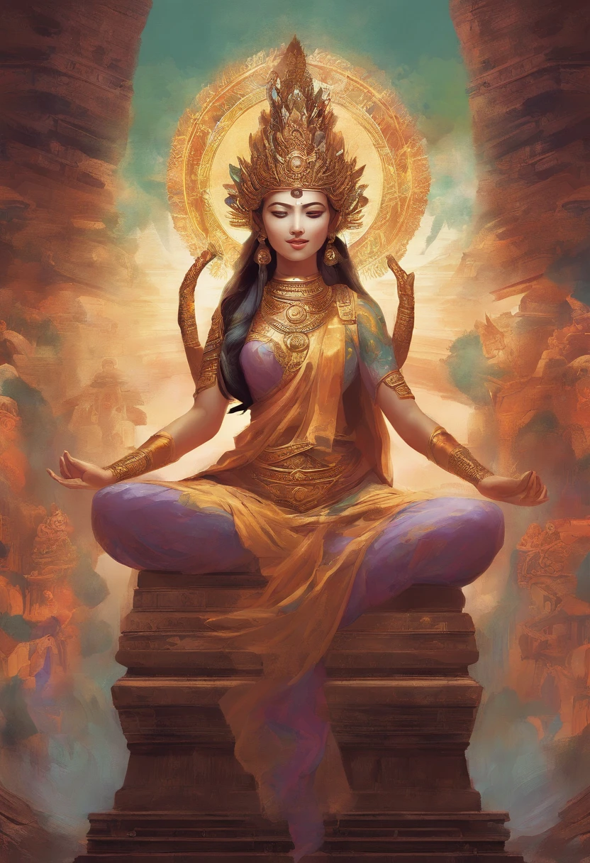 Prompt : In Burma  mythology, there are countless powerful and captivating goddesses who embody different aspects of nature, wisdom, and beauty. Your task is to create your own Burmese goddess, envisioning her unique domain, appearance, and defining qualities. Consider her role in the Bagan, her relationships with other gods and mortals, and the stories that might surround her. Delve into the depths of your imagination and bring forth a deity worthy of admiration and awe, a burmese goddess unlike any other.