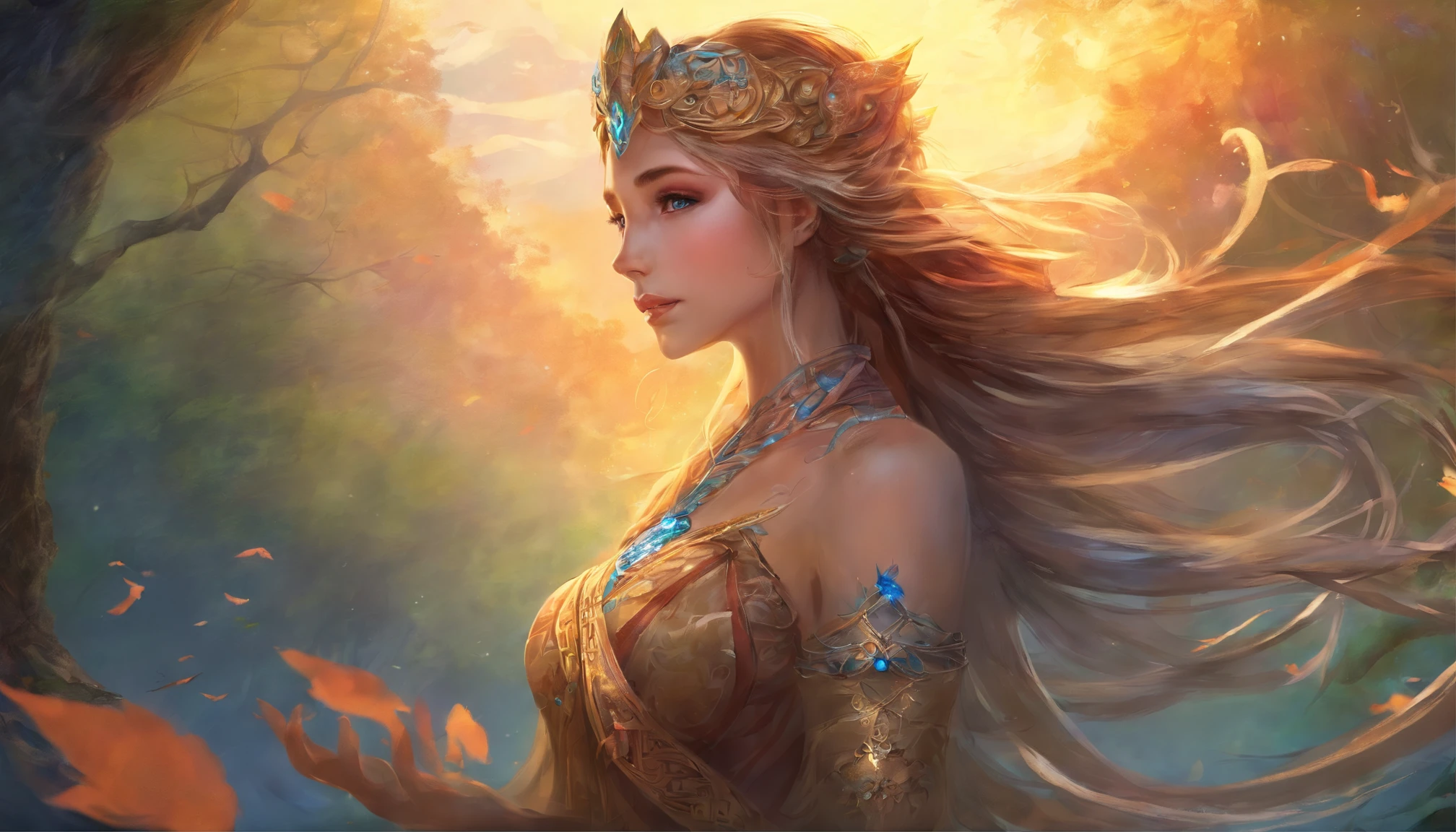 anime girl, celtique, Jeune adulte, braided hair, chaman, feral, couvert de sang, Accroupi, bijoux en os, battage, Minuit, Contexte forestier