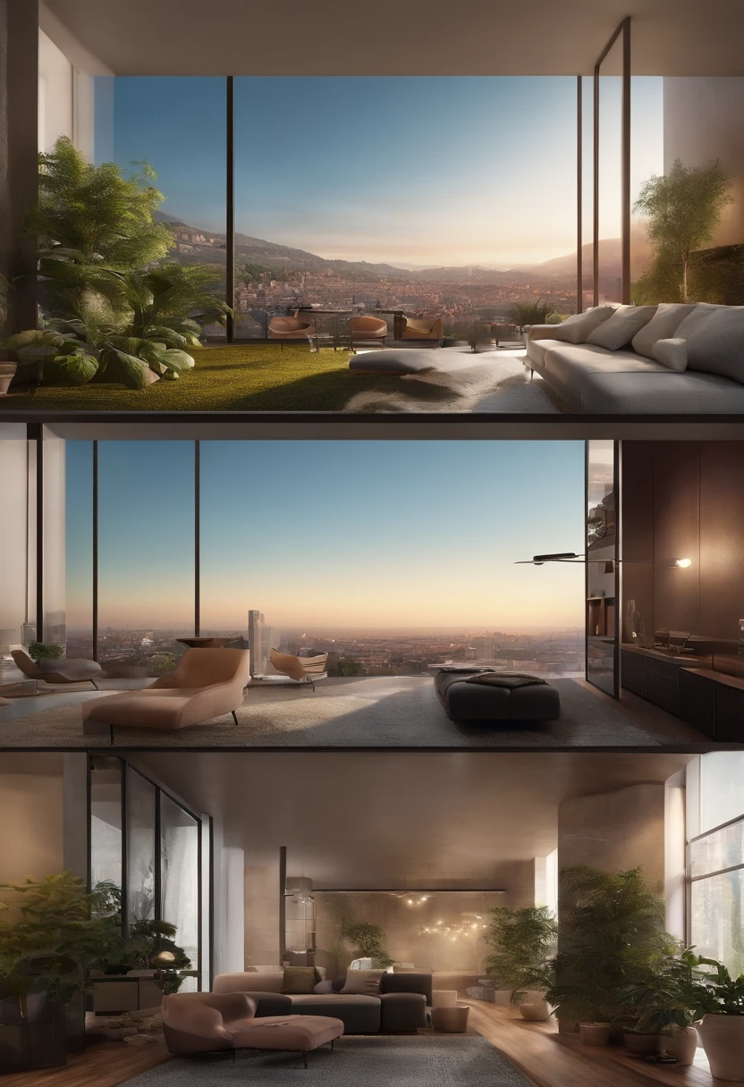 Imagine an application that uses AI to create simulations of realistic virtual environments, allowing users to explore interactive and customizable 3D scenarios for a variety of purposes, como planejamento urbano, design de interiores e treinamento profissional
