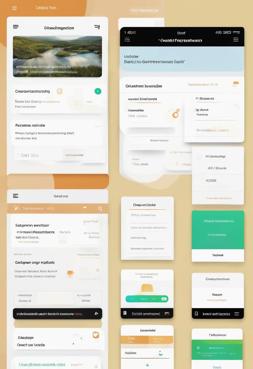 Develop the user interface (UX/UI) de um aplicativo para um site de tecnologia, ensuring intuitive navigation and an immersive experience that reflects innovation and dynamism. As cores predominantes devem ser neutras, transmitindo um ambiente sofisticado e moderno. The application should present up-to-date news and articles about technology in a clear and organized way, offer an efficient search for content and facilitate social interaction between users. Ademais, The interface should provide a robust option for customizing preferences. Crie 15 imagens representando diferentes telas e funcionalidades do aplicativo, incluindo a tela inicial, news page, interface de busca, user profile screen, Social interaction screen and customization options, all with a predominance of colors #4A00E0, #8E2DE2