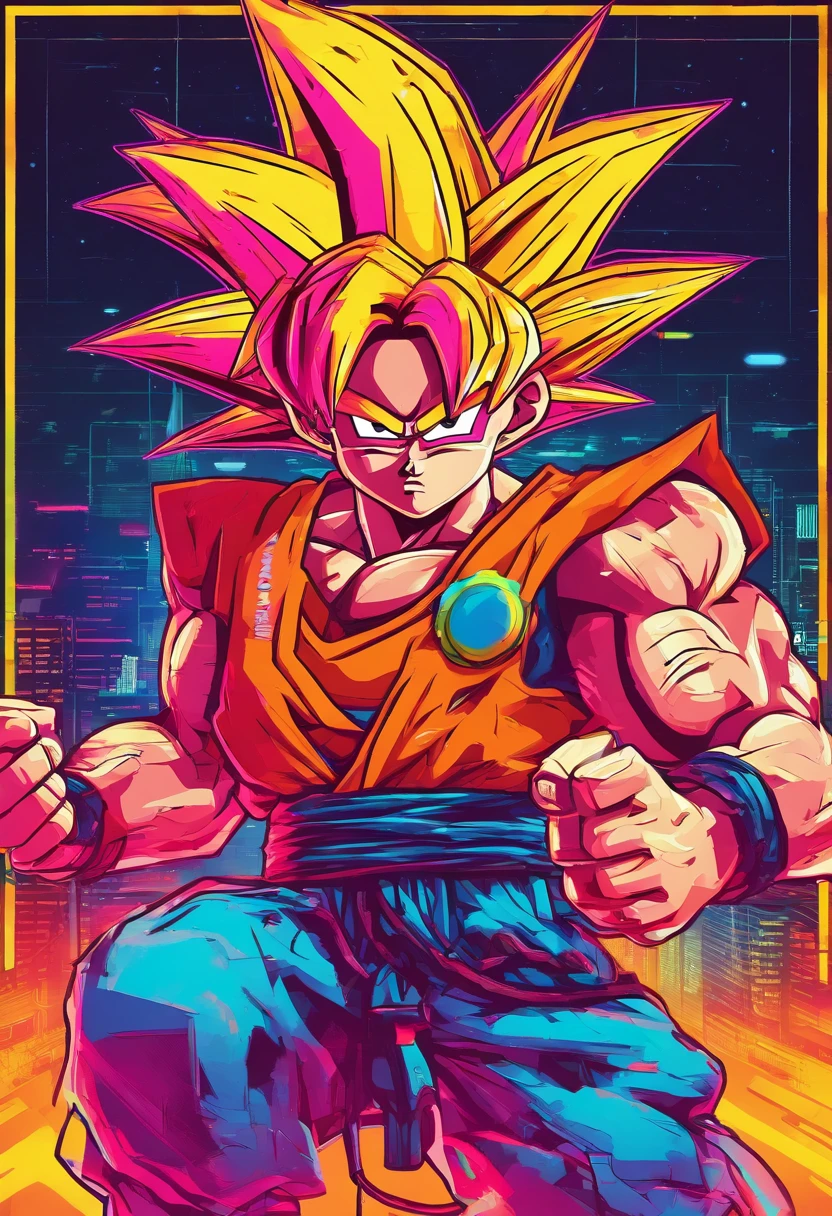 Son Goku ao estilo cyberpunk