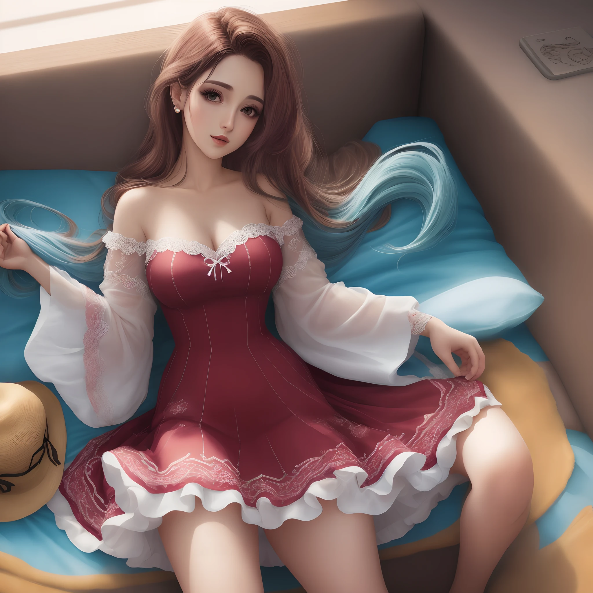 Sona com vestido curto e cabelo solto
