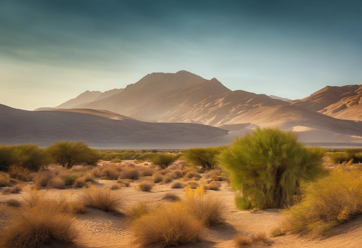 (50 year old Spanish woman, wrinkles, grey hair, curvy, big breast, slim, long wavy hair, big brown eyes, thick lips) beige fedora, topless, textured terracotta skirt, tight framing, eye-level angle, soft lighting, hand on hat, slightly turned, mid-walk stance, desert landscape, clear skies, distant camel