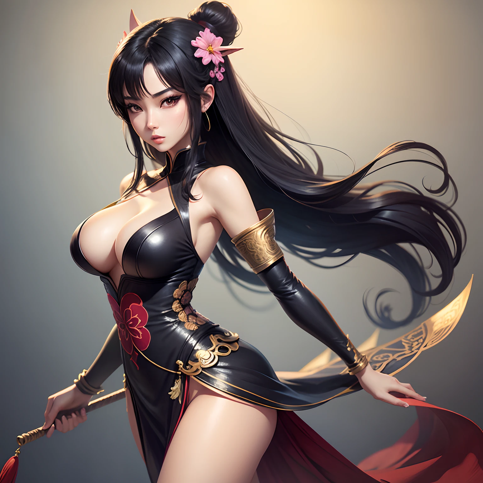 Oriental female cartoon avatar beautiful sexy simple background