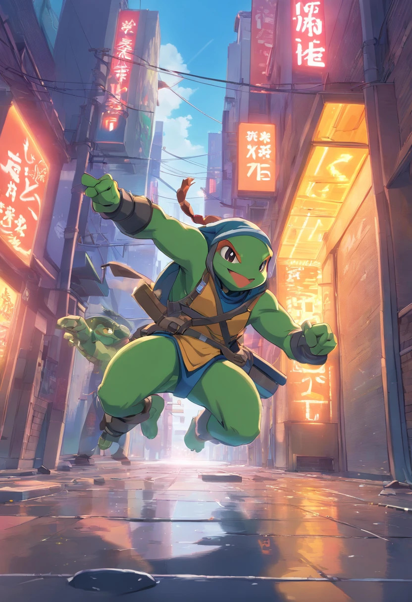 best quality,4k,8k,highres,masterpiece:1.2,ultra-detailed,realistic:1.37,tartarugas ninjas,action-packed,cityscape,brooklyn,flashy colors,dynamic lighting,heroes in a half-shell,martial arts masters,turtle power,sewer lair,ninja weapons,masks and bandanas,comic book style,gritty and urban,shredder and his army,fast-paced battles,acrobatic moves,fighting evil,guardians of the city,hidden in the shadows,teamwork and brotherhood,wise master splinter,catchy theme song,fun and entertaining,teenage mutants,mutagen ooze,mysterious origins,micro series,multi-dimensional,time-travelling adventures,dimension X,portals and time warps,turtle blimps and vehicles,sewer skateboarding,heroic rescue missions,shell-acious adventures